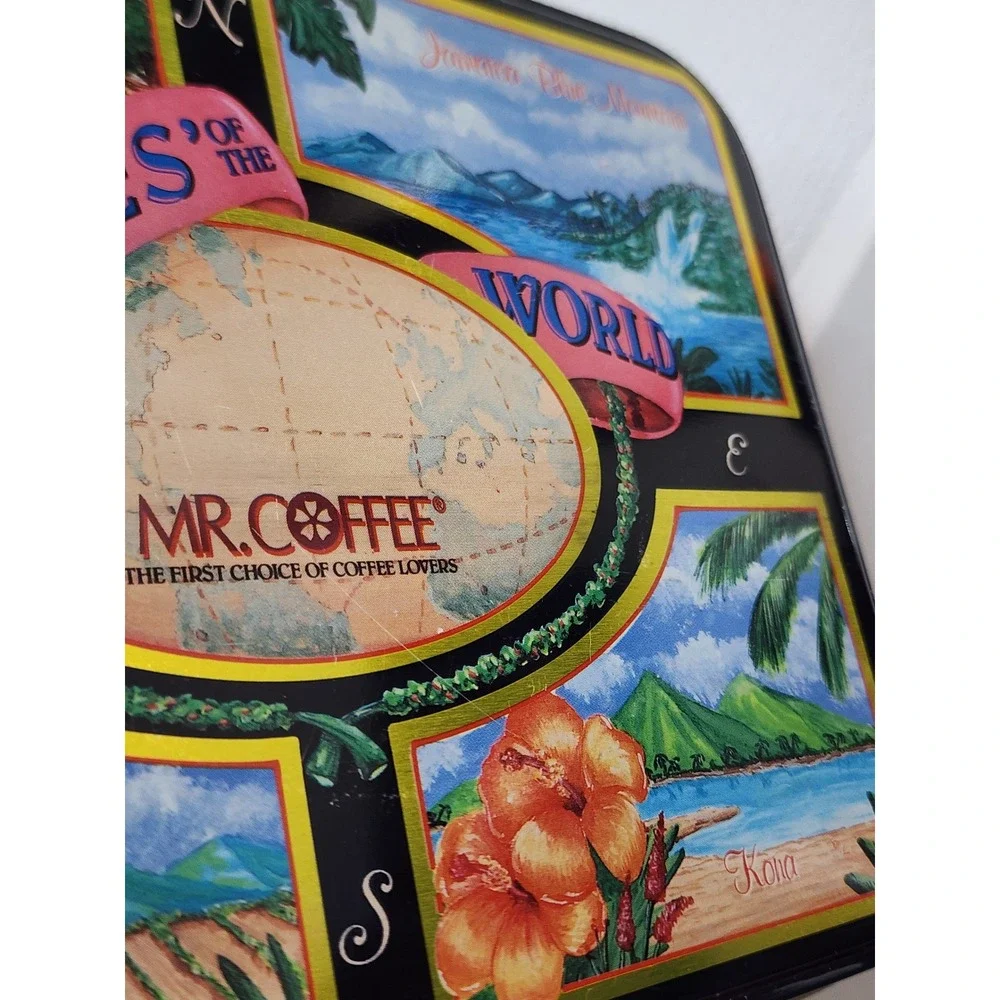Mr. Coffee Vintage‎ Tin With Sewing Notions Bundle Coffees of the World Retro